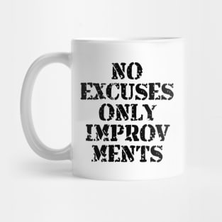 No Excuses Only Improvements Mug